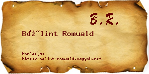 Bálint Romuald névjegykártya