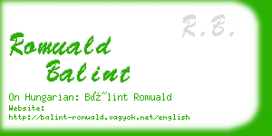 romuald balint business card